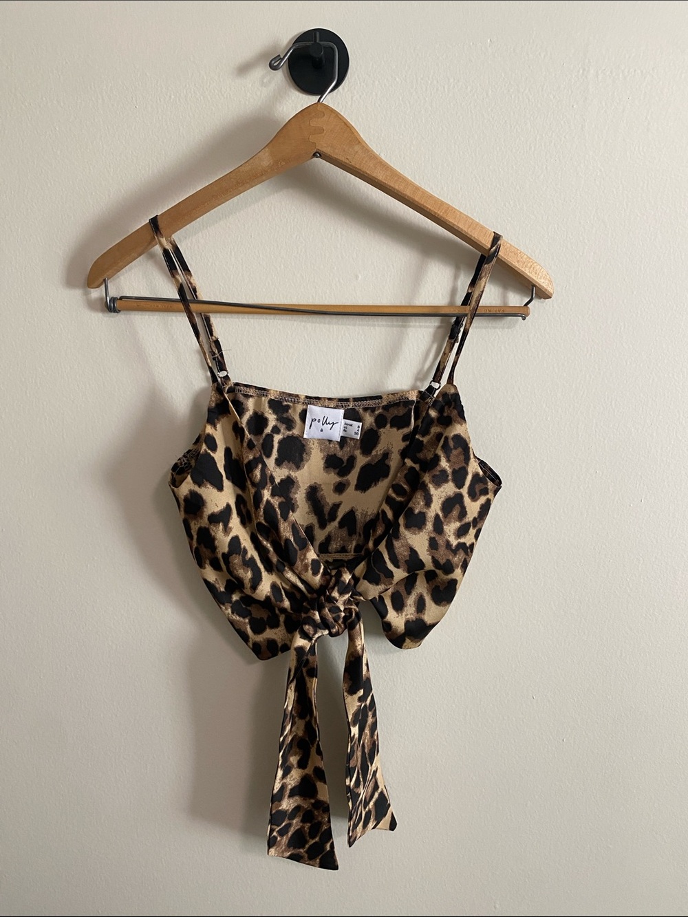 Leopard Print Tie-Front Camisole in Brown and Black